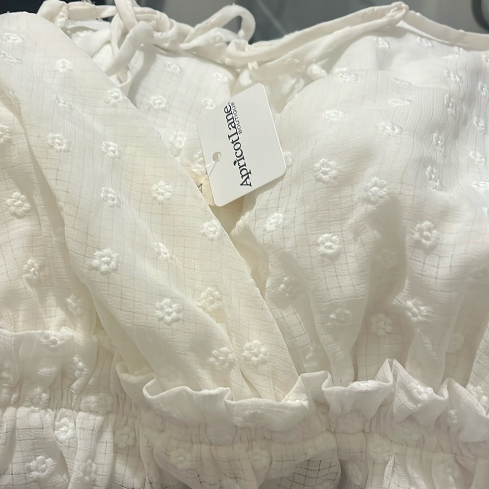 Illa Illa white ruffled backless sundress